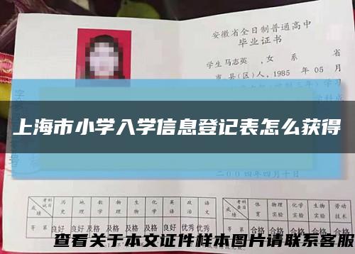 上海市小学入学信息登记表怎么获得缩略图