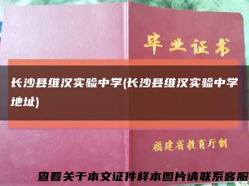 长沙县维汉实验中学(长沙县维汉实验中学地址)缩略图