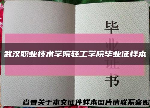 武汉职业技术学院轻工学院毕业证样本缩略图