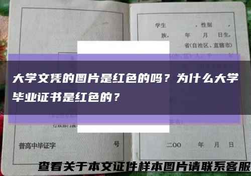 大学文凭的图片是红色的吗？为什么大学毕业证书是红色的？缩略图