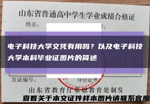 电子科技大学文凭有用吗？以及电子科技大学本科毕业证图片的简述缩略图