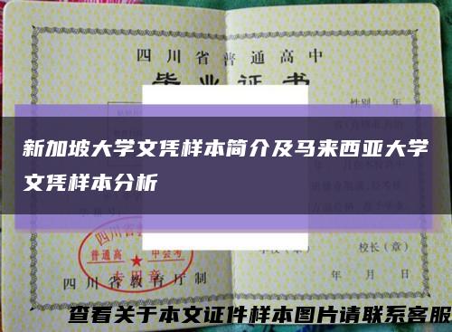 新加坡大学文凭样本简介及马来西亚大学文凭样本分析缩略图