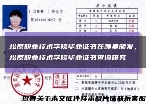 松原职业技术学院毕业证书在哪里颁发，松原职业技术学院毕业证书查询研究缩略图