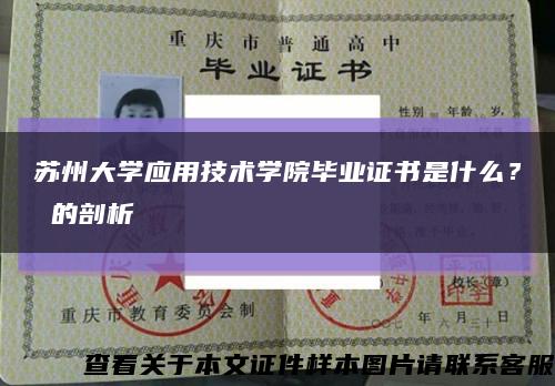 苏州大学应用技术学院毕业证书是什么？ 的剖析缩略图