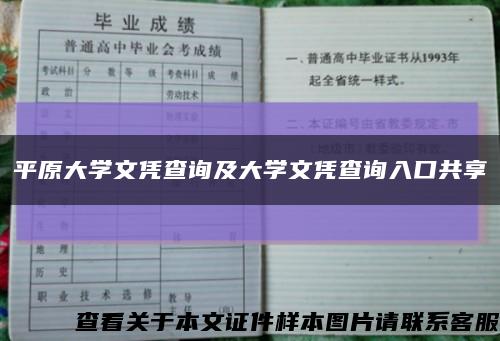 平原大学文凭查询及大学文凭查询入口共享缩略图