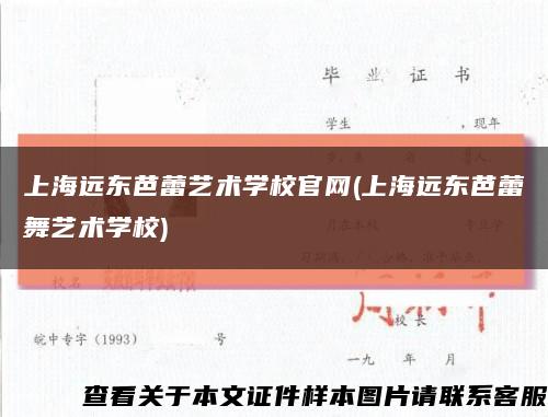 上海远东芭蕾艺术学校官网(上海远东芭蕾舞艺术学校)缩略图