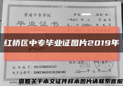 红桥区中专毕业证图片2019年缩略图