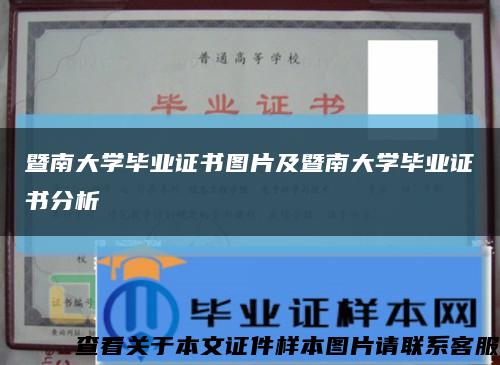 暨南大学毕业证书图片及暨南大学毕业证书分析缩略图