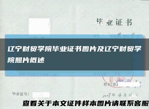 辽宁财贸学院毕业证书图片及辽宁财贸学院照片概述缩略图