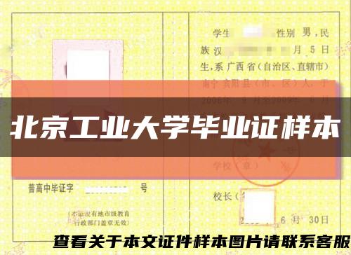 北京工业大学毕业证样本缩略图