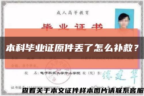 本科毕业证原件丢了怎么补救？缩略图