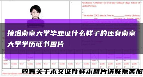 接洽南京大学毕业证什么样子的还有南京大学学历证书图片缩略图