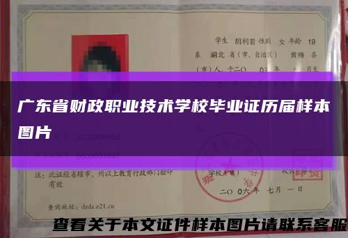 广东省财政职业技术学校毕业证历届样本图片缩略图