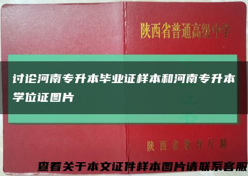 讨论河南专升本毕业证样本和河南专升本学位证图片缩略图