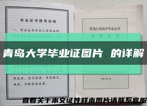 青岛大学毕业证图片 的详解缩略图