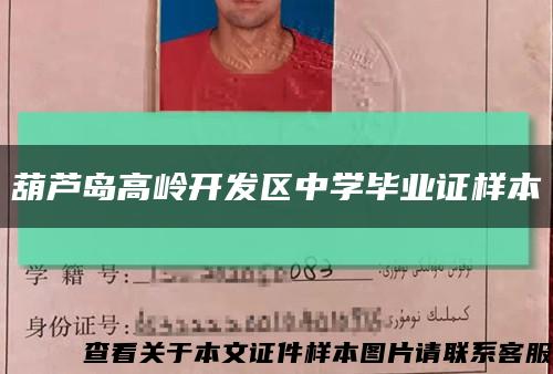 葫芦岛高岭开发区中学毕业证样本缩略图