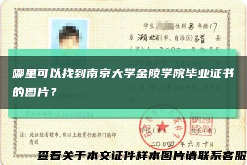哪里可以找到南京大学金陵学院毕业证书的图片？缩略图