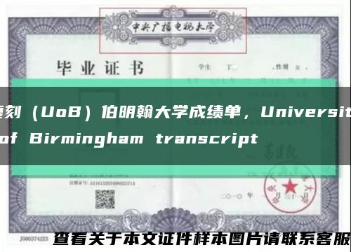 复刻（UoB）伯明翰大学成绩单，University of Birmingham transcript缩略图