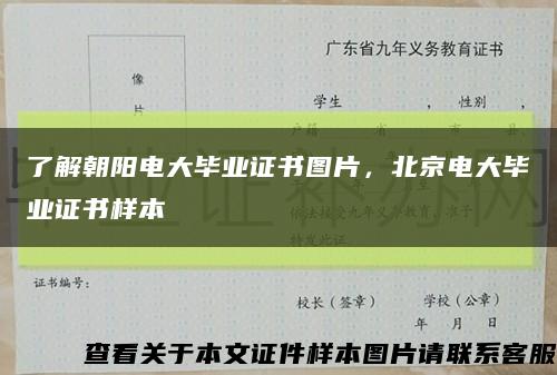 了解朝阳电大毕业证书图片，北京电大毕业证书样本缩略图