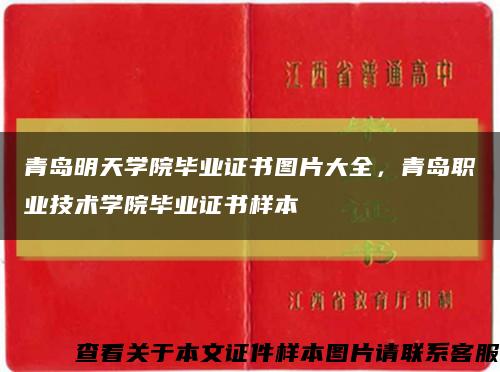青岛明天学院毕业证书图片大全，青岛职业技术学院毕业证书样本缩略图