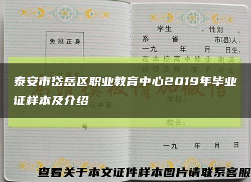 泰安市岱岳区职业教育中心2019年毕业证样本及介绍缩略图
