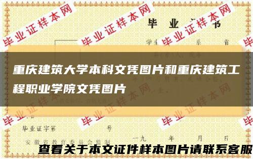 重庆建筑大学本科文凭图片和重庆建筑工程职业学院文凭图片缩略图