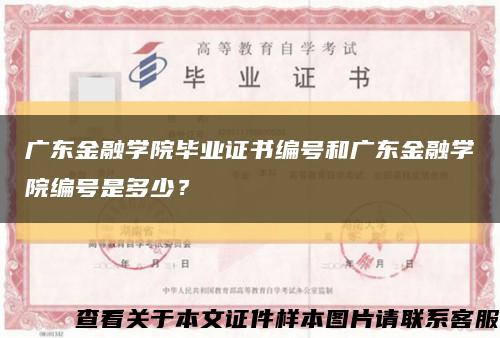 广东金融学院毕业证书编号和广东金融学院编号是多少？缩略图
