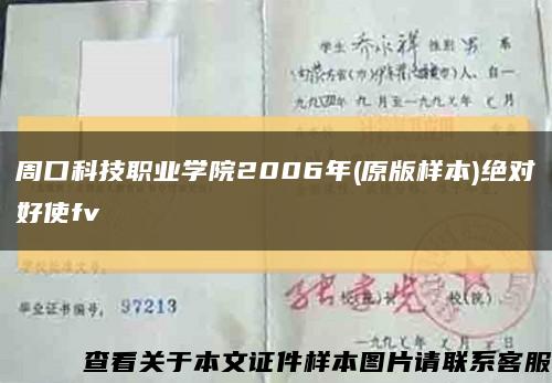 周口科技职业学院2006年(原版样本)绝对好使fv缩略图