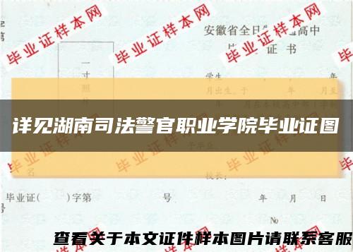 详见湖南司法警官职业学院毕业证图缩略图