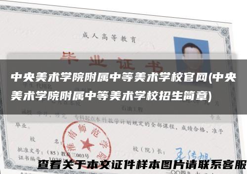 中央美术学院附属中等美术学校官网(中央美术学院附属中等美术学校招生简章)缩略图