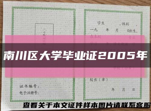 南川区大学毕业证2005年缩略图