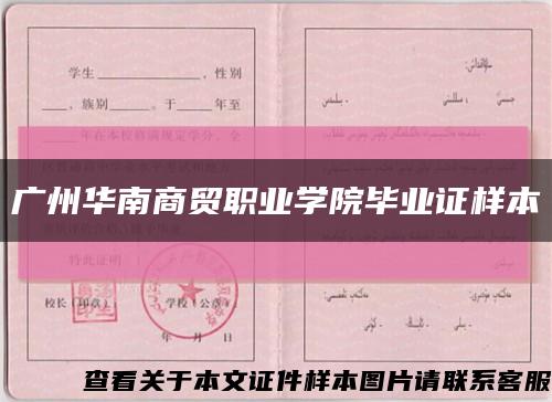 广州华南商贸职业学院毕业证样本缩略图