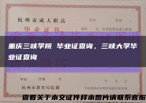 重庆三峡学院 毕业证查询，三峡大学毕业证查询缩略图