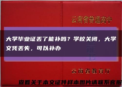大学毕业证丢了能补吗？学校关闭，大学文凭丢失，可以补办缩略图