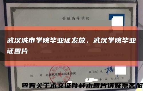 武汉城市学院毕业证发放，武汉学院毕业证图片缩略图