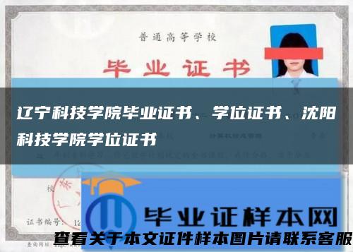 辽宁科技学院毕业证书、学位证书、沈阳科技学院学位证书缩略图