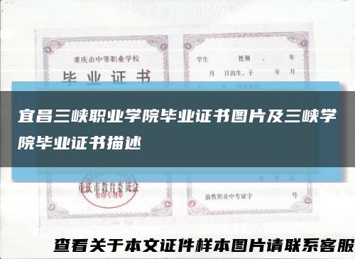 宜昌三峡职业学院毕业证书图片及三峡学院毕业证书描述缩略图