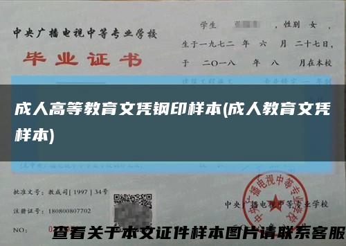 成人高等教育文凭钢印样本(成人教育文凭样本)缩略图