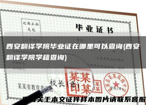 西安翻译学院毕业证在哪里可以查询(西安翻译学院学籍查询)缩略图