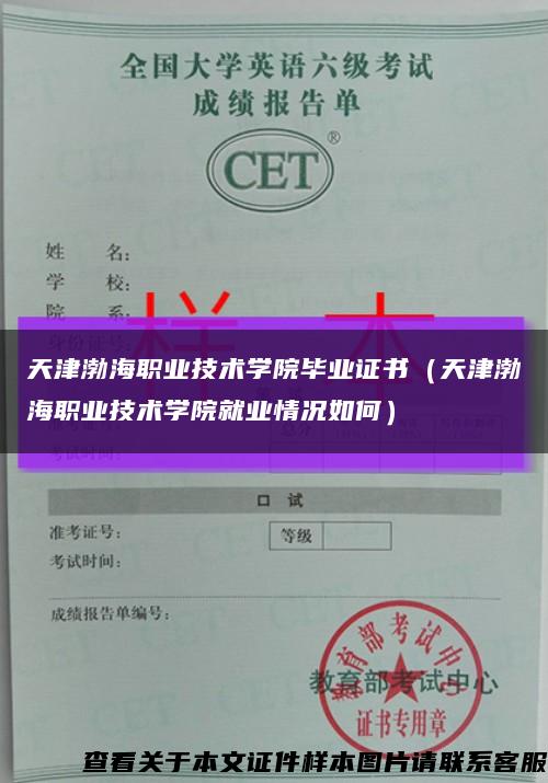 天津渤海职业技术学院毕业证书（天津渤海职业技术学院就业情况如何）缩略图