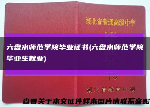 六盘水师范学院毕业证书(六盘水师范学院毕业生就业)缩略图