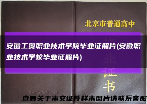 安徽工贸职业技术学院毕业证照片(安徽职业技术学校毕业证照片)缩略图