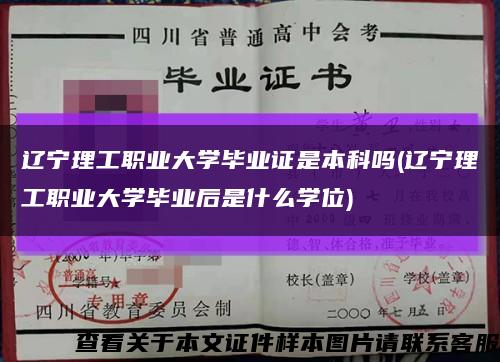 辽宁理工职业大学毕业证是本科吗(辽宁理工职业大学毕业后是什么学位)缩略图