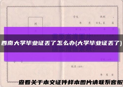 西南大学毕业证丢了怎么办(大学毕业证丢了)缩略图