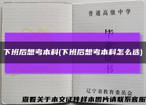 下班后想考本科(下班后想考本科怎么选)缩略图