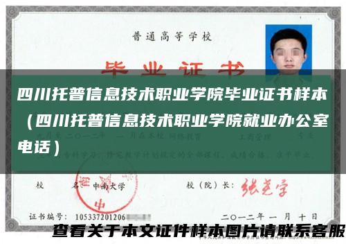 四川托普信息技术职业学院毕业证书样本（四川托普信息技术职业学院就业办公室电话）缩略图