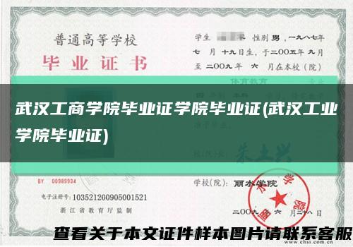 武汉工商学院毕业证学院毕业证(武汉工业学院毕业证)缩略图