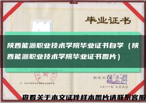 陕西能源职业技术学院毕业证书自学（陕西能源职业技术学院毕业证书图片）缩略图