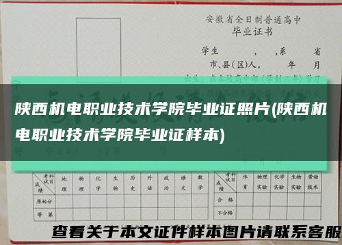 陕西机电职业技术学院毕业证照片(陕西机电职业技术学院毕业证样本)缩略图