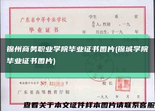 锦州商务职业学院毕业证书图片(锦城学院毕业证书图片)缩略图